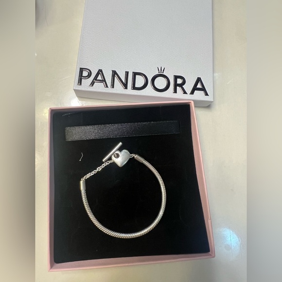 Pandora Jewelry - Pandora Silver Bracelet with Heart Charm